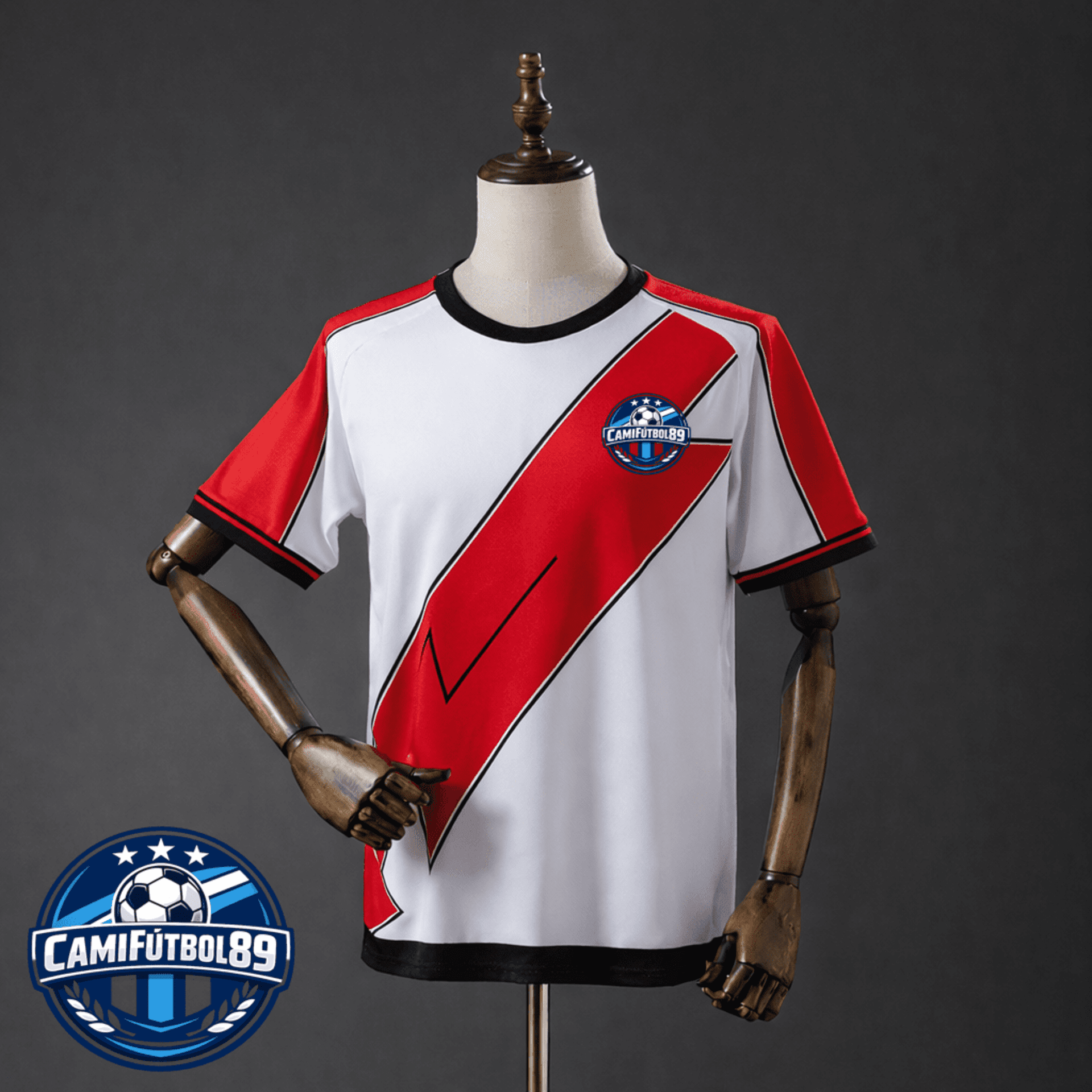 Camiseta blanca y roja 25/26 estilo Rayo - 1